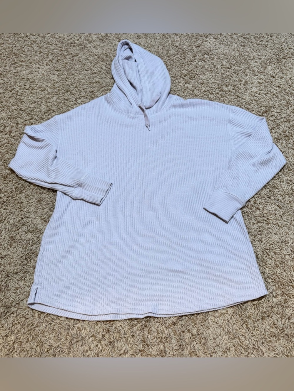 L.L. Bean Lavender Waffle-Knit Hoodie Womens size Large